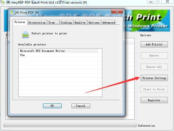 VeryPdf PDF Batch Print GUI