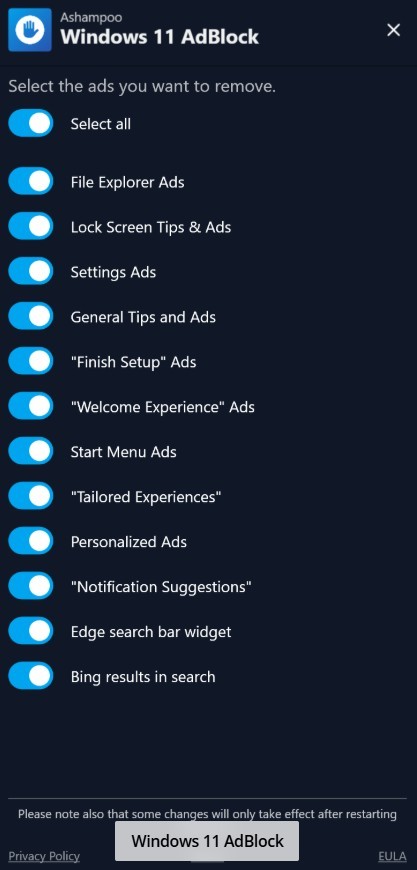 Ashampoo Windows 11 AdBlock
